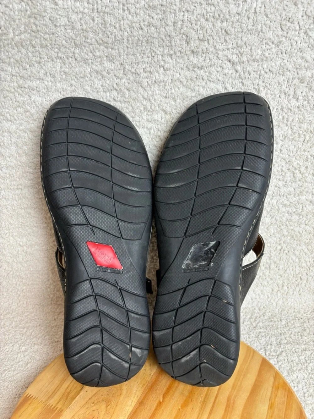Born Shoes Mens 12 Black Commodore Fisheman Sandals Cushioned Leather